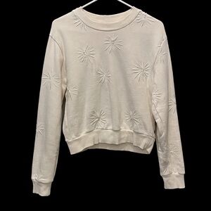 Z Supply Off-White Starburst Crew Neck Sweater